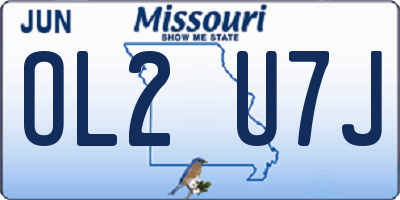 MO license plate OL2U7J