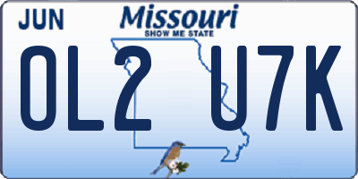 MO license plate OL2U7K