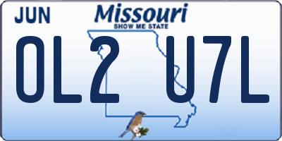 MO license plate OL2U7L