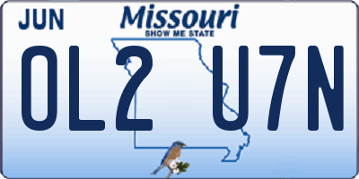 MO license plate OL2U7N