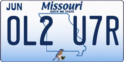 MO license plate OL2U7R