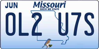 MO license plate OL2U7S