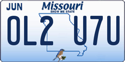 MO license plate OL2U7U
