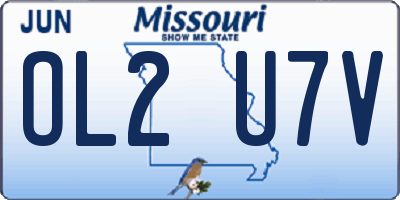 MO license plate OL2U7V