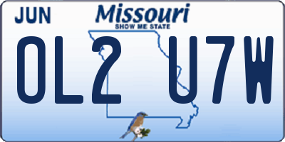 MO license plate OL2U7W