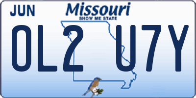 MO license plate OL2U7Y