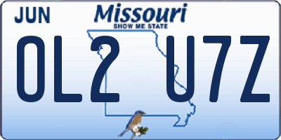 MO license plate OL2U7Z