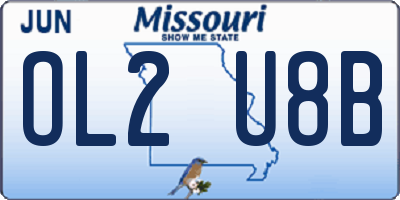 MO license plate OL2U8B