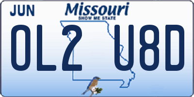 MO license plate OL2U8D