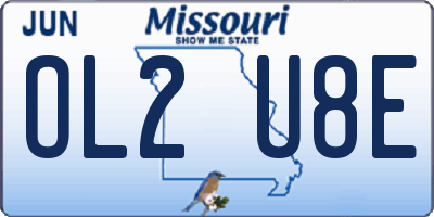 MO license plate OL2U8E