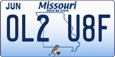 MO license plate OL2U8F