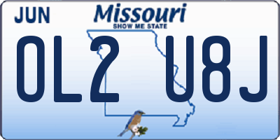 MO license plate OL2U8J