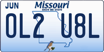 MO license plate OL2U8L