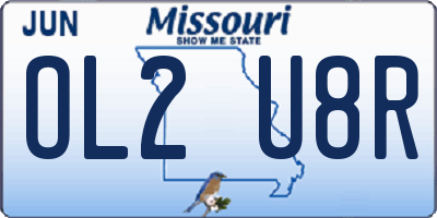 MO license plate OL2U8R