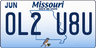 MO license plate OL2U8U