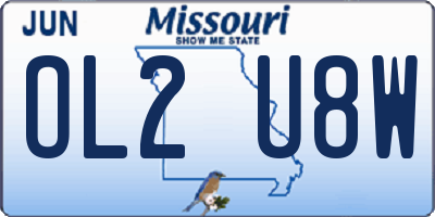 MO license plate OL2U8W