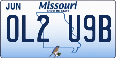 MO license plate OL2U9B