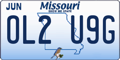 MO license plate OL2U9G