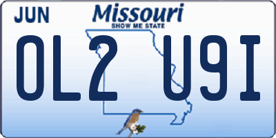 MO license plate OL2U9I
