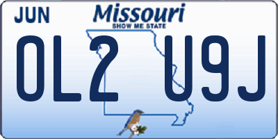 MO license plate OL2U9J