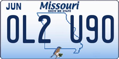 MO license plate OL2U9O