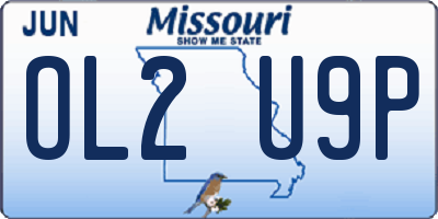 MO license plate OL2U9P