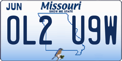 MO license plate OL2U9W