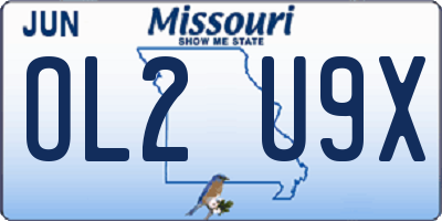 MO license plate OL2U9X