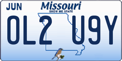 MO license plate OL2U9Y
