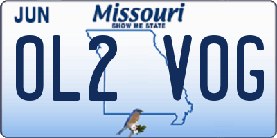 MO license plate OL2V0G