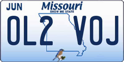MO license plate OL2V0J