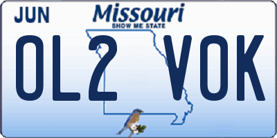 MO license plate OL2V0K