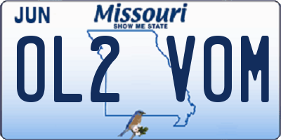 MO license plate OL2V0M