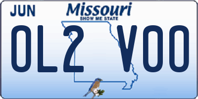 MO license plate OL2V0O
