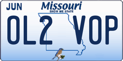 MO license plate OL2V0P
