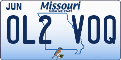 MO license plate OL2V0Q