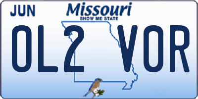 MO license plate OL2V0R