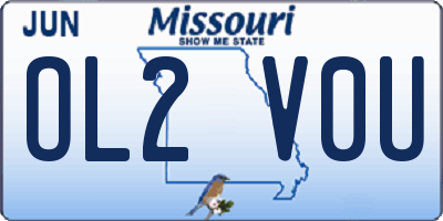 MO license plate OL2V0U