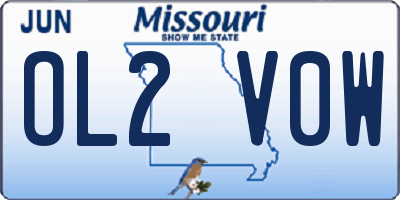 MO license plate OL2V0W
