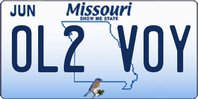 MO license plate OL2V0Y