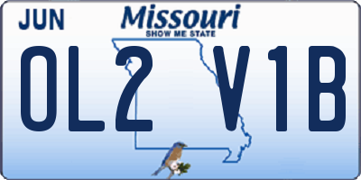 MO license plate OL2V1B