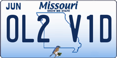 MO license plate OL2V1D