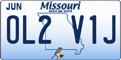MO license plate OL2V1J
