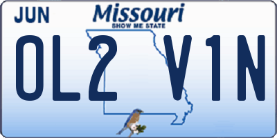 MO license plate OL2V1N