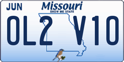 MO license plate OL2V1O