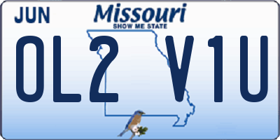 MO license plate OL2V1U