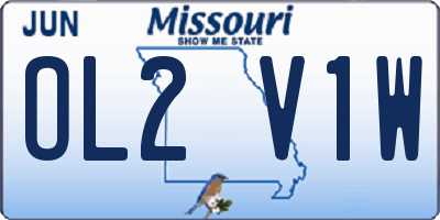 MO license plate OL2V1W