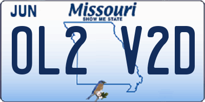 MO license plate OL2V2D