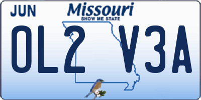 MO license plate OL2V3A