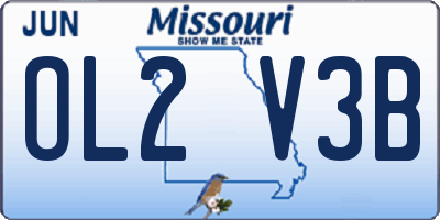 MO license plate OL2V3B